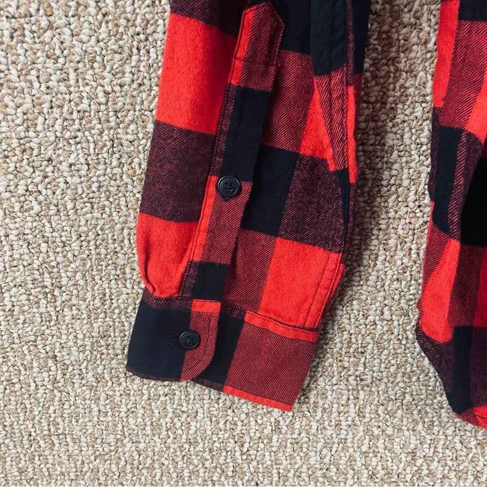 J.Crew Shirt Men's Medium Buffalo Plaid Flannel Button-Up Red Black NWT T723